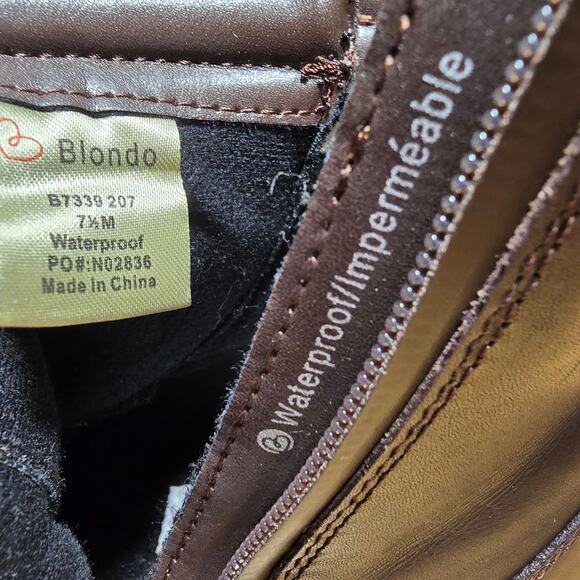 Blondo Mady Leather Brown Zip and Lace up Boots Combat Womens 7.5 Msrp $150 - Picture 10 of 12